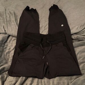 Lululemon Black Ribbed Drawstring Joggers